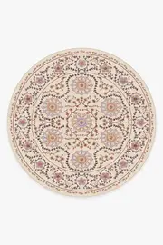 245' Round | Machine Washable Runner Rug | Kid & Pet Friendly | Indoor Rug | Suzani Purple Rug | Ruggable