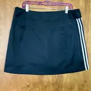 Womens Adidas Black White ClimaCool Tennis Pickleball Athletic Skirt Skort Sz 14