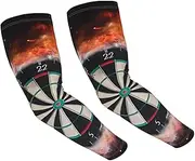 [FHEDVBN] Dart Board Arm Sleeves Compression Arm Covers for Men Women Outdoor Sun Sleeves Cooling Sports Sleeve, Black
