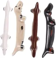 Hoement 4Pcs Ceramic Chopstick Holder Cute Dog Shape Chopstick Rest for Organizing Tableware Prevents Rolling for Home Dining and Adults Adds Charm to Your Kitchen