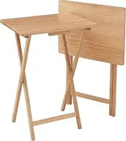 Clevinger Bamboo Foldable Table, Set of 2 Folding Tray Desk TV Dinner Folding Table for Small Space Eating, Dinner Foldable Side Desk for Work Serving Reading Camping Snack Coffee (2-Pack)