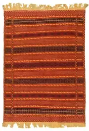 Vintage Hand Woven Carpet 3'4" x 4'9" Traditional Wool Kilim Rug