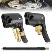 Car Valve Lever Plug Air Chuck Safe 7.8 mm Car Tyre Air Chuck 2 Pieces Tyre Inflator Valve Connection with 19 cm Tyre Inflator Hose Energy Saving for Car Bicycle Truck (Deflat + Non Deflatable)