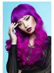 Manic Panic Fuchsia Passion Long Purple Curls with Fringe