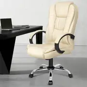 ALFORDSON Office Chair Tilt Adjustable Adam Beige