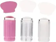 OFFIGAM 6pcs Clear Nail Art Stampers Kit DIY Manicure Tool Set with Nail Stamper Scraper Easy to Use