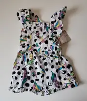 May Gibbs x Kasey Rainbow Baby White Printed One Piece Playsuit Size 0 New