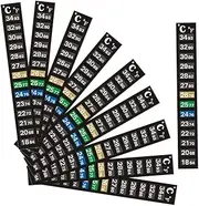 10 Pcs Digital Aquarium Thermometer, Thermometer Strips Adhesive Thermometer Stickers Instant Read Temperature Stickers, for Milk Bottles, Aquarium Fish Tank, Brewing Wine and Beer, Easy to Read
