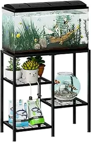 CADUKE Aquarium Stand 20 Gallon, Metal Fish Tank Stand, Aquarium Rack Stand for Fish Tank Accessories , 3Tier Turtle Reptile Terrarium Stand for Living Room Office