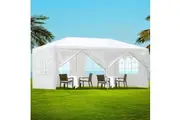Instahut Gazebo 3x6m Marquee Wedding Party Tent Outdoor Camping Side Wall Canopy 6 Panel White