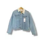 Levis Signature Gold Womens Sherpa Lined Light Wash Snap Button Jean Jacket Sz L