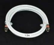 1.5m RG6 White Quad Shield F-Type Male Cable Digital TV Foxtel Optus Telstra NBN