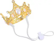 GANAZONO Dog Birthday Crown Hat: Small Pet Headwear Princess Crown Headband Costume Props for Parties Weddings Holidays and Special Events Golden