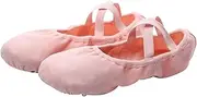 [WRITWAA] Soft Sole Canvas Ballet Shoes for Women Wide Toe Box Comfortable Dance Shoes for Adult Professional Ballet Dance Size 36