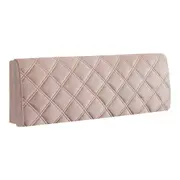 Anyhouz Headboard Cover Khaki Criss Cross Pattern Super Soft Smooth Quilted Velvet Bed Back Dust Protector Cover 150x70cm