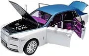 Die-cast car Model for Rolls-Royce for ph&an&to&m 8th Generation 1:18 Alloy Full Open Car Model Collection Ornaments(White Blue)