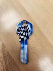 CHECKERED RACE FLAG PRINTED KWIKSET KW1/KW10 KEYBLANK
