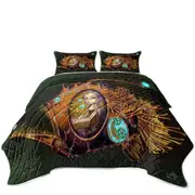 Steampunk Anglerfish Submarine Violet Eyed Girl Coverlet