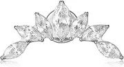 [FRAGRANS] 1 Piece Labret Lip Piercing 16G ASTM F136 Titanium Silvery CZ Ear Cartilage Helix Tragus Lip Stud Body Jewelry, 16Gx6/8mm, Titanium, cubic zirconia