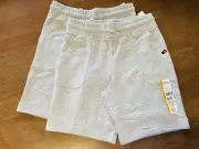 2 Pack Boys Or Girls Wonder Nation Shorts Size Large (10-12) Light Gray