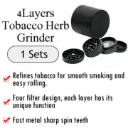 1x Tobacco Herb Grinder 4-Layer Metal Zinc Alloy Hand Muller Smoke Crusher Spice