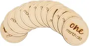 CIMAXIC 12-Month Milestone Growth Cards Wooden Photo Props Commemorative Recordings Decor for Home Office