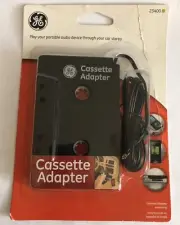 GE 23400 Cassette Adapter Plug Audio Play Tape Car Stereo Converter