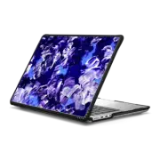 MacBook Pro 14-inch (M1 - M4) Impact Case FLORAL FANTASY 2 - Bold Vibrant Girly Chic Floral Abstract Acrylic Textural Painting Design Modern Deep Violet Purple Perwinkle Indigo Blue Flowers Garden Floral Fine Art Pattern