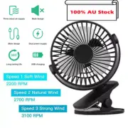 New Rechargeable Mini USB Desk Fan Small Quiet USB Powered Portable Table Fan AU