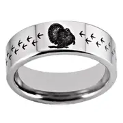 Tungsten Turkey Track Ring
