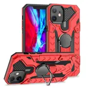 For iPhone 12 mini Case Tough Protective Cover with Magnetic Ring Holder Red