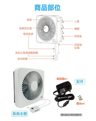 免運 勳風 12吋DC節能吸排扇 HF-B7212 (7.9折)