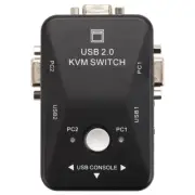 Usb Kvm Switch Switcher 2 Port Vga Svga Switch Box Usb 2.0 Mouse Keyboard 1 H7C1