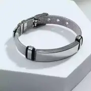 Adjustable Wristband Mesh Chain Strap Pattern Bracelet Hip Hop Titanium Steel