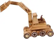 TOBBOMEY Wooden Excavator Toy Kid Toys Toys Toys Toys Girl Toys Vehicle Toy Interesting Construction Vehicle Toy Plaything Excavator for Small Toy Khaki