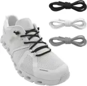 3 Pairs Elastic Shoe Laces Replacement for Running Black+white+gray
