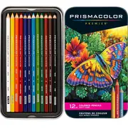 Prismacolor 12 Premier Colour Pencils Tin Set Soft Core Artists Professional
