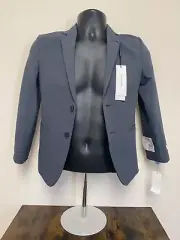 Calvin Klein Big Boys Dark Gray Slim Fit Stretch Performance Jacket Size 10 NWT