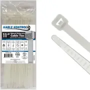 Cable Zip Ties Natural White 100 Pcs 11 Inch, 50 Lbs Tensile Strength, Self-Lock