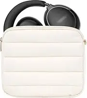 Geekria NOVA Headphones Pouch Compatible with Bose, JBL, Skullcandy, Soundcore and More, Soft Shell Replacement Protective Travel Carrying Bag with Cable Storage (White)