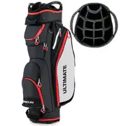 Costway Golf Stand Cart Bag w/14 Way Top Dividers Rain Hood Cooler Bag 8 Pockets