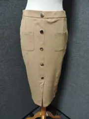 River Island Camel Midi Skirt UK 12 RRP £26 LN122 AA 04