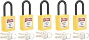 Lockout Padlock, Portable 38mm 5 Sets Lockout Lock for Industrial Site(yellow)