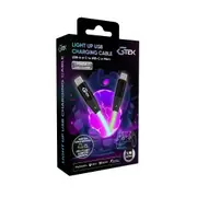 G-Tek 1.5 Metre Light up USB Charging Cable (USB-A or C to USB-C or Micro)