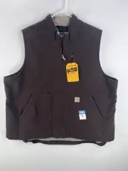 Carhartt Vest Women's Sherpa Lined Work Wear Canvas Size XXL Brown DV4277-W NWT