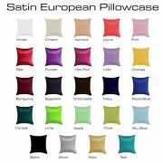 Double Stitched Satin Euro European Pillowcase Silky Smooth Pillow Protector