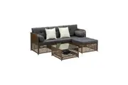 Livsip Outdoor Furniture Lounge Setting 4 Seater Wicker Sofa Set Patio Garden
