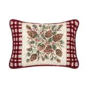 12" x 16" Rustic Pine Needlepoint Christmas Holiday Throw Pillow