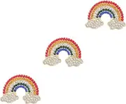[WOFASHPURET] Brooch Rainbow Decor Accessories Pin Gold Enamel Elegant Delicate Corsage Clothing Accessory Clothes Badge Alloy