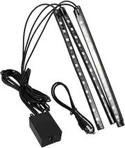 BUGUUYO 4 Pack Car Footwell Lights Led Interior Mood Lights Remote Easy Installation Enhance